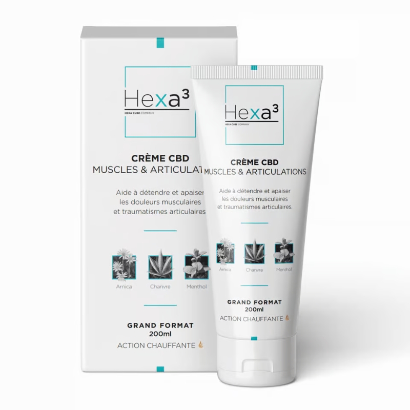 Boutique CBD Mouvaux - Crème CBD Arnica Muscles & Articulations 200ml HexaFLEX® Hexa3 Boutique CBD Mouvaux - Crème CBD Arnica Muscles & Articulations 200ml HexaFLEX® Hexa3