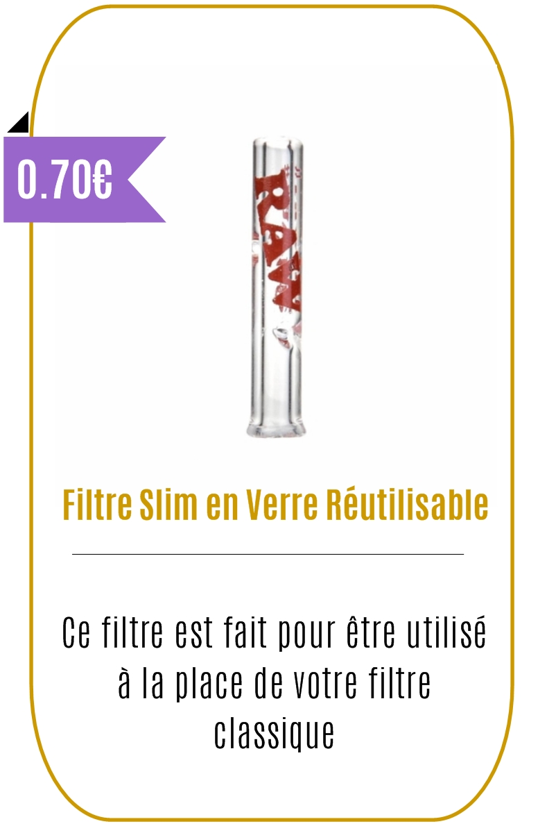 Boutique CBD -Filtre Slim en Verre Réutilisable - Mouvaux