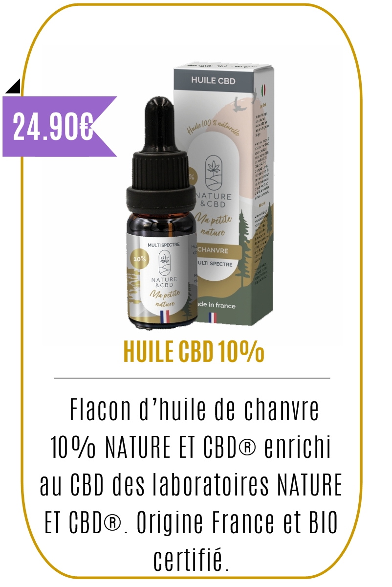 Boutique CBD -Huile de chanvre bio - CBD NATURE ET CBD - 1.000mg (10%) -Mouvaux