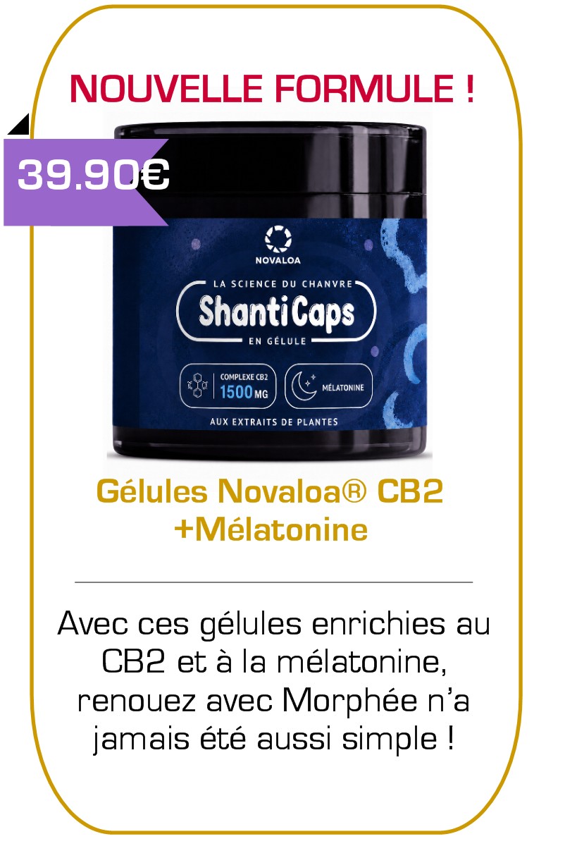 Boutique CBD -Gélules Novaloa - CB2 +Mélatonine - Mouvaux