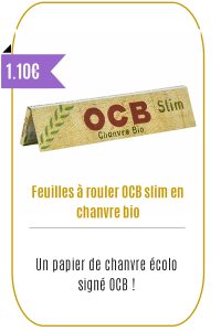 Boutique CBD -Feuilles à rouler OCB slim en chanvre bio - Mouvaux