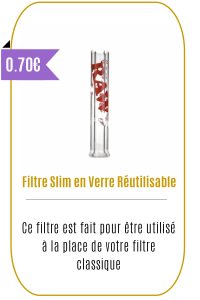 Boutique CBD -Filtre Slim en Verre Réutilisable - Mouvaux