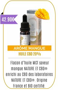 Boutique CBD -Huile MCT CBD - Mangue - NATURE ET CBD -2.000mg (20%) -Mouvaux